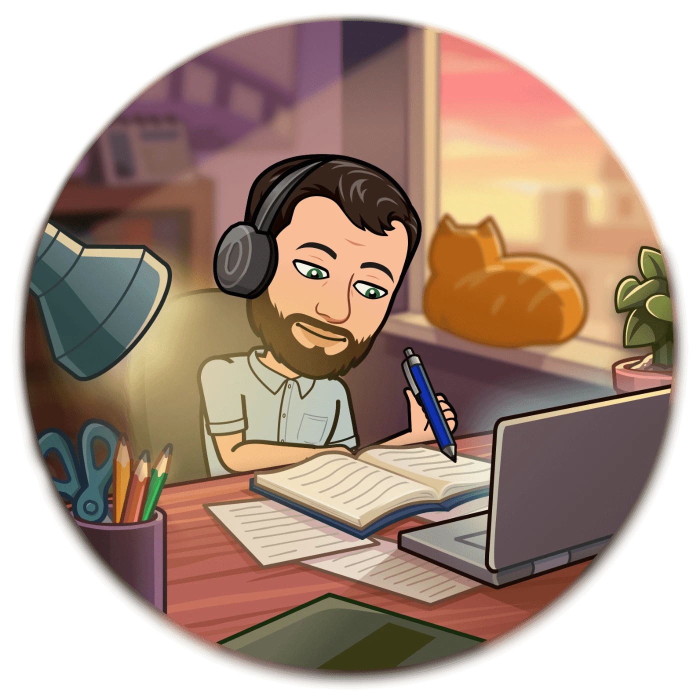 Image type sticker / avatar illustrant la reprise d'étude