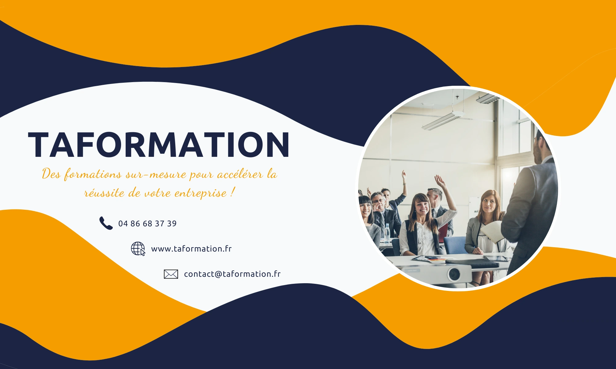 Bandeau Facebook crée pour les réseaux sociaux de la société TAFORMATION