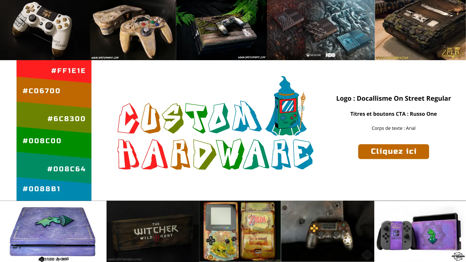 Moodboard crée pour la société Custom Hardware