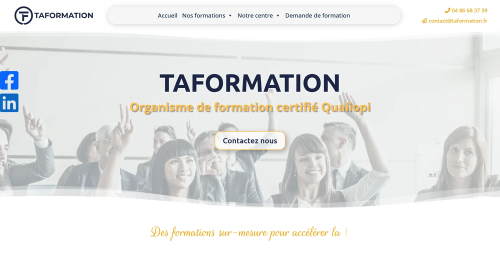 Capture d'écran du site web taformation.fr